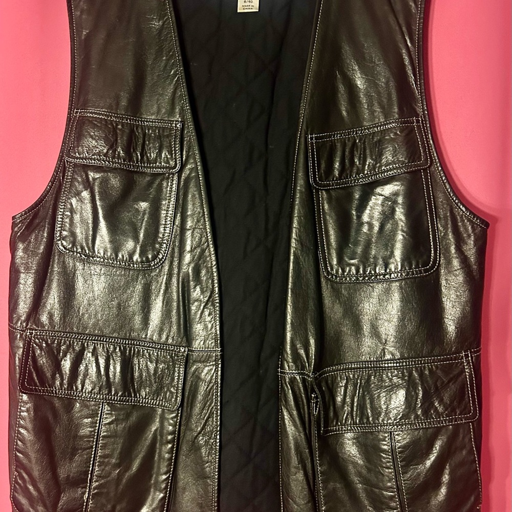 Emanuel Ungaro Black Leather Vest